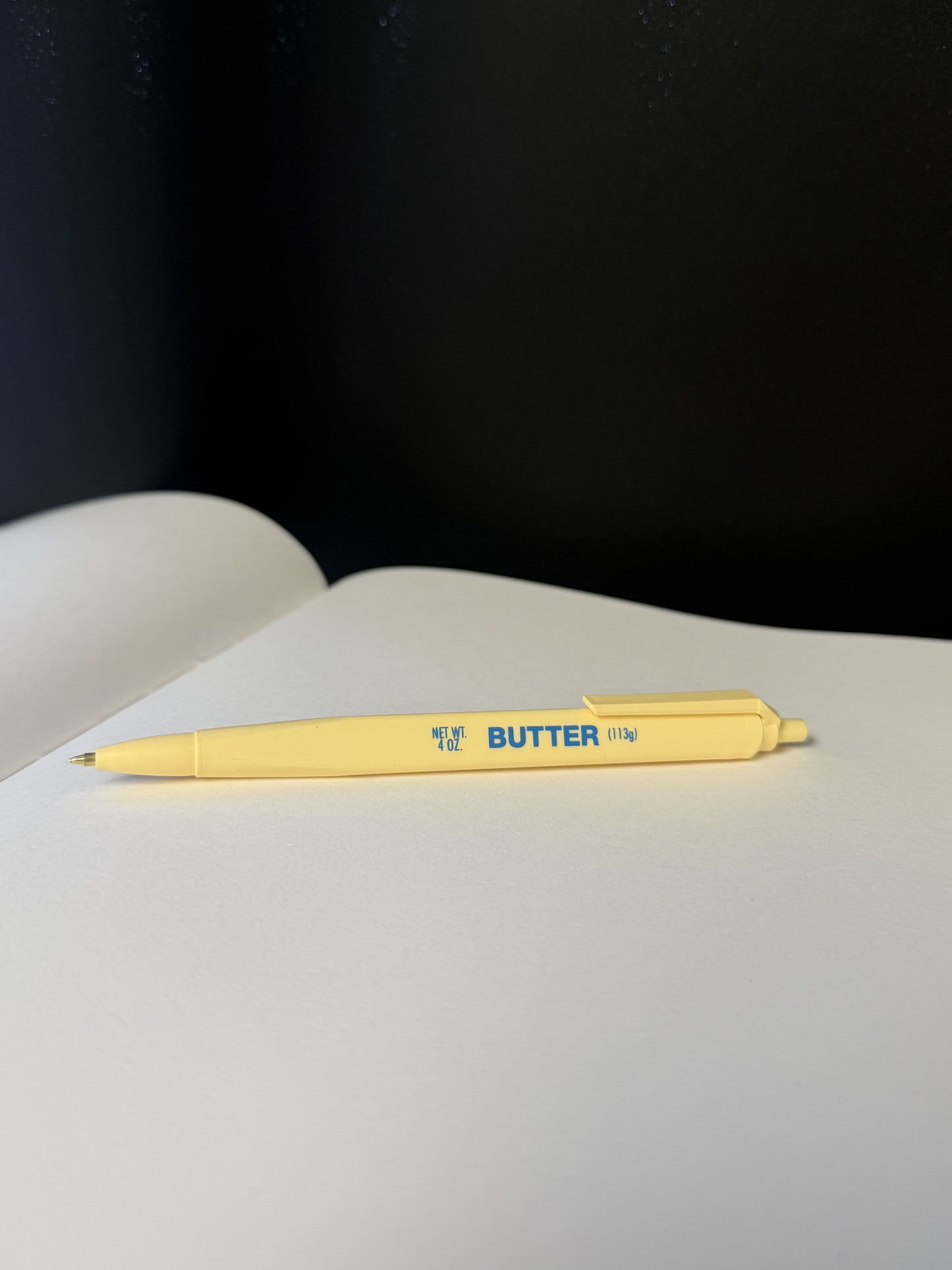 Yellow three sided square pen made to look like butter