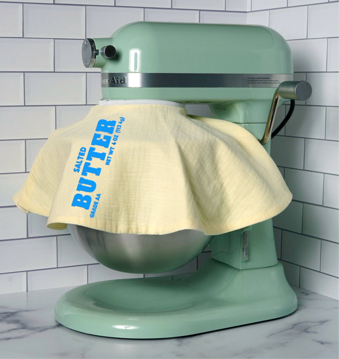 Fabric splash guard stand mixer