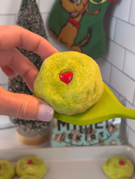 Grinch Green Heart Sugar Cookies