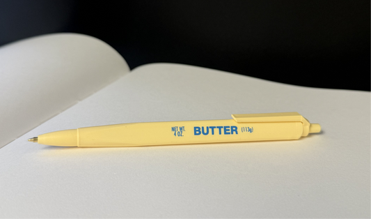 Yellow square three sided pen made to look like butter